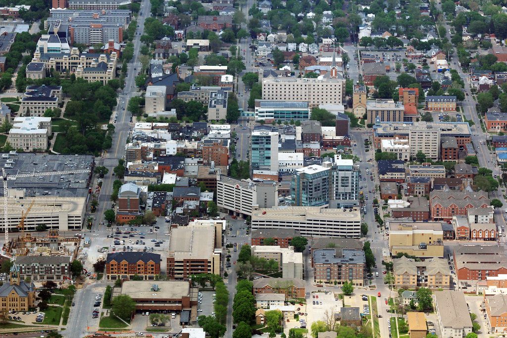 "Iowa City Aerial 2016" is licensed under CC by 2.0